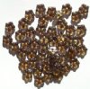 50 3x9mm Transparent Antique Green Lustre Flower Spacer Beads
